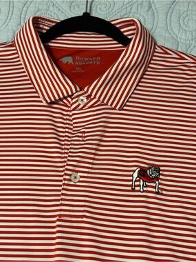Onward Reserve Men's UGA Red & White Striped Polo Shirt